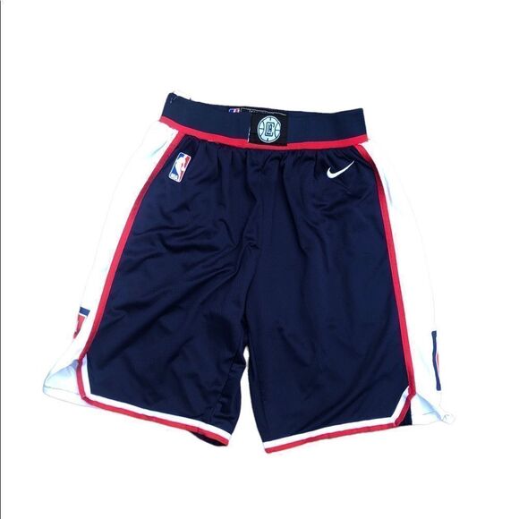 NBA X Nike Los Angeles Clippers Basketball Shorts Medium White/Navy - Picture 3 of 9